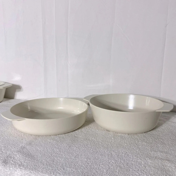 Vintage Glasbak Green Daisy Plastic Oven Proof Round & Oval  Casserole Set x3 - Picture 10 of 16